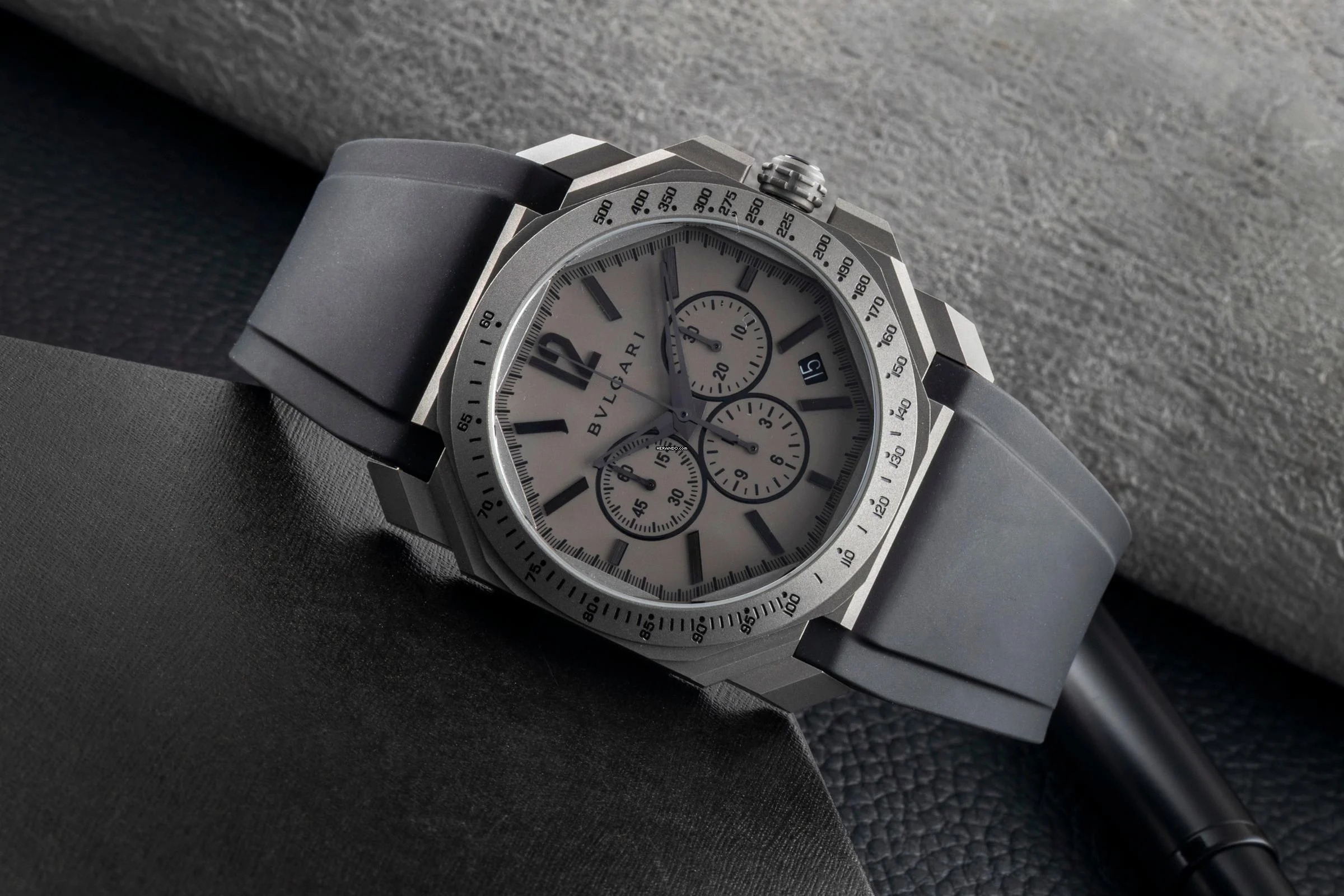 Thumbnail von Bulgari Octo Velocissimo Chronograph Titan Automatik Herrenuhr Ref. 102859 B&P