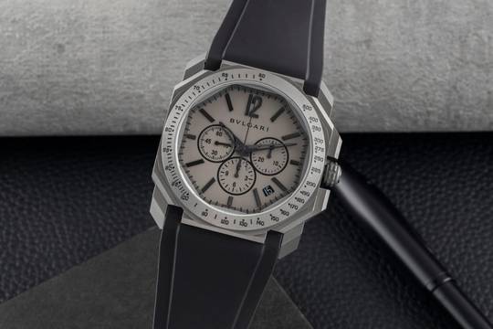 Bulgari Octo Velocissimo Chronograph Titan Automatik Herrenuhr Ref. 102859 B&P 