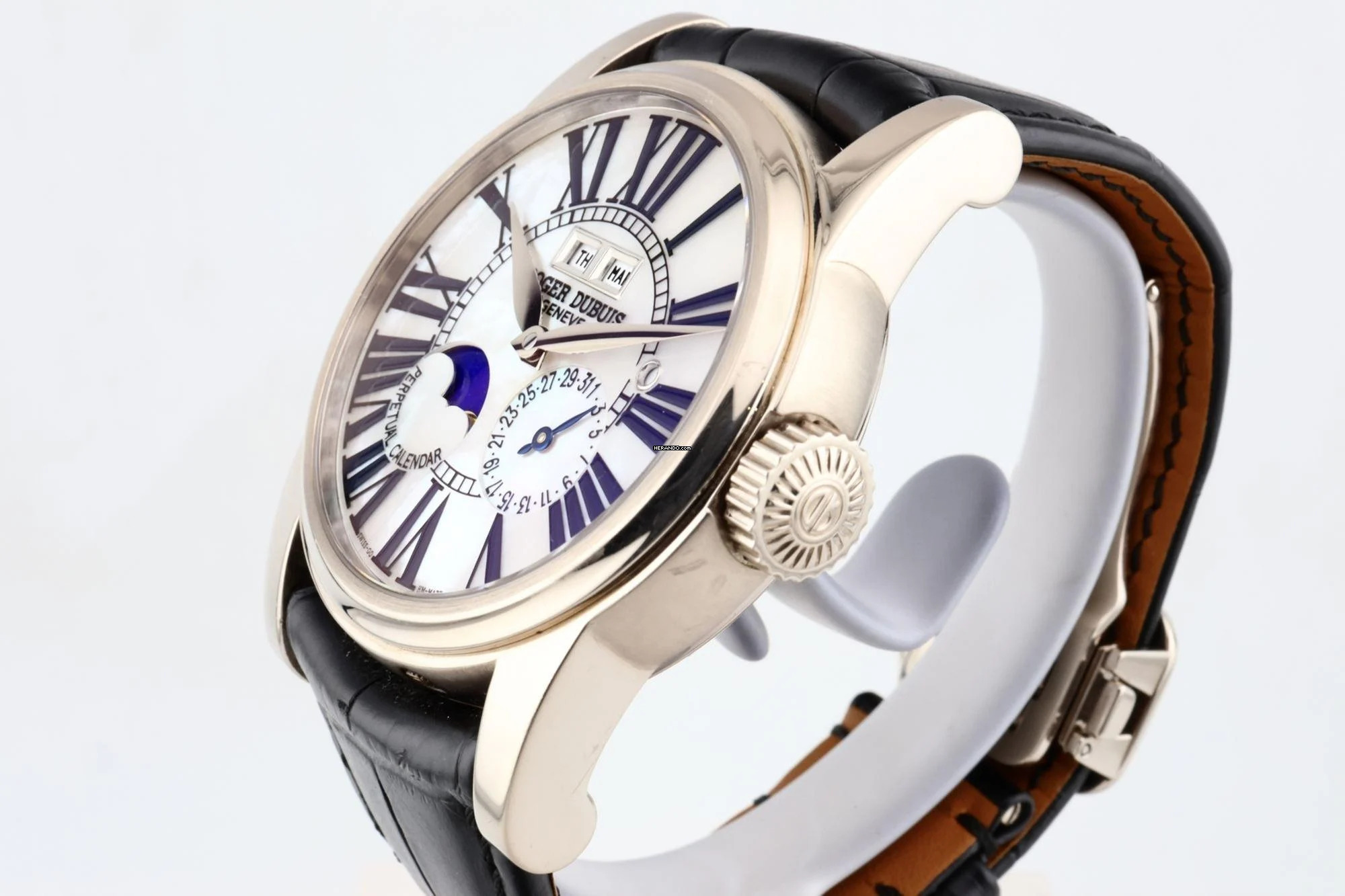 Thumbnail von Roger Dubuis Hommage Perpetual Calendar in 18k White Gold with MOP Dial - RD Service Papers - HO43 1439 0