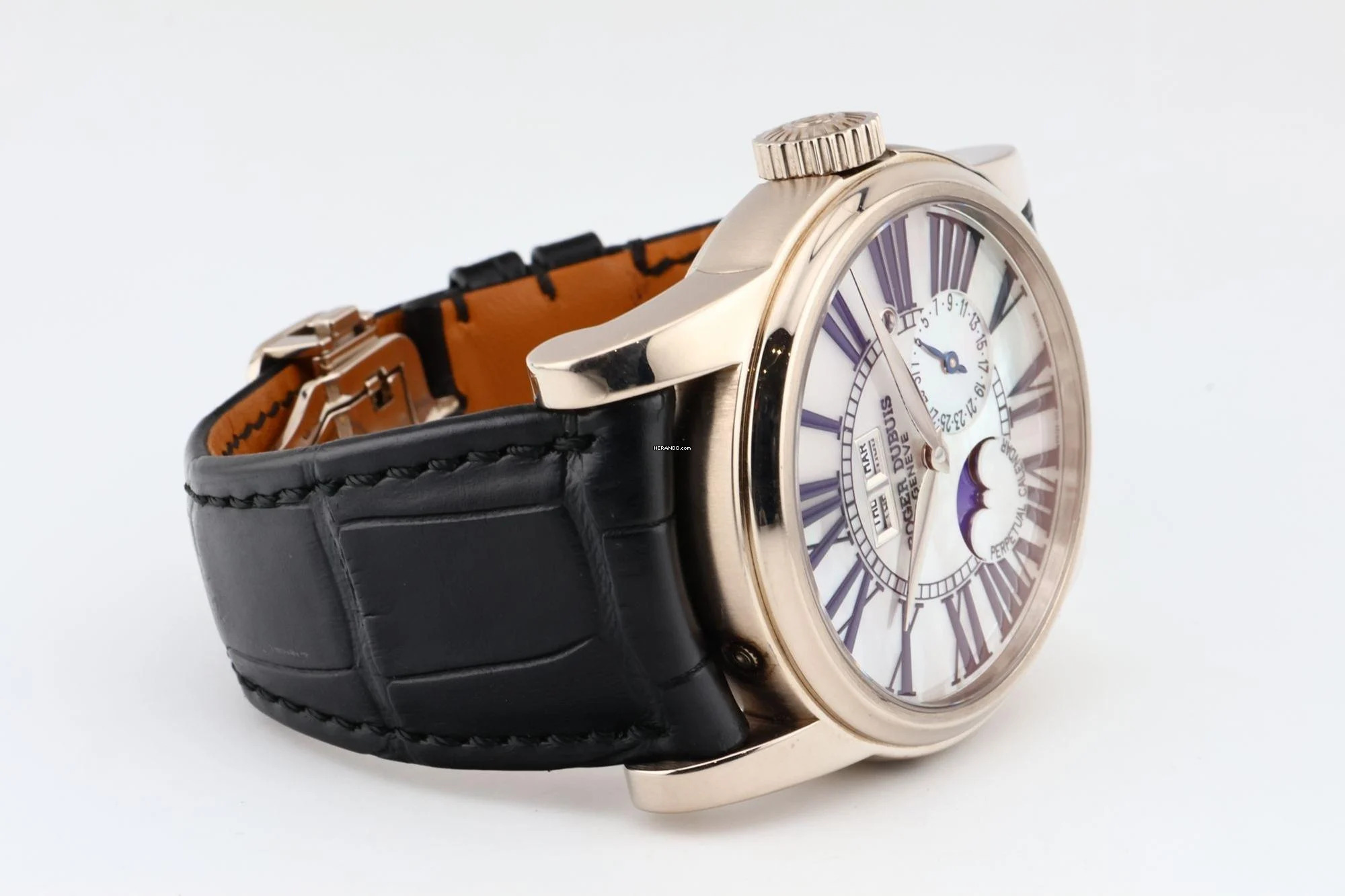 Thumbnail von Roger Dubuis Hommage Perpetual Calendar in 18k White Gold with MOP Dial - RD Service Papers - HO43 1439 0