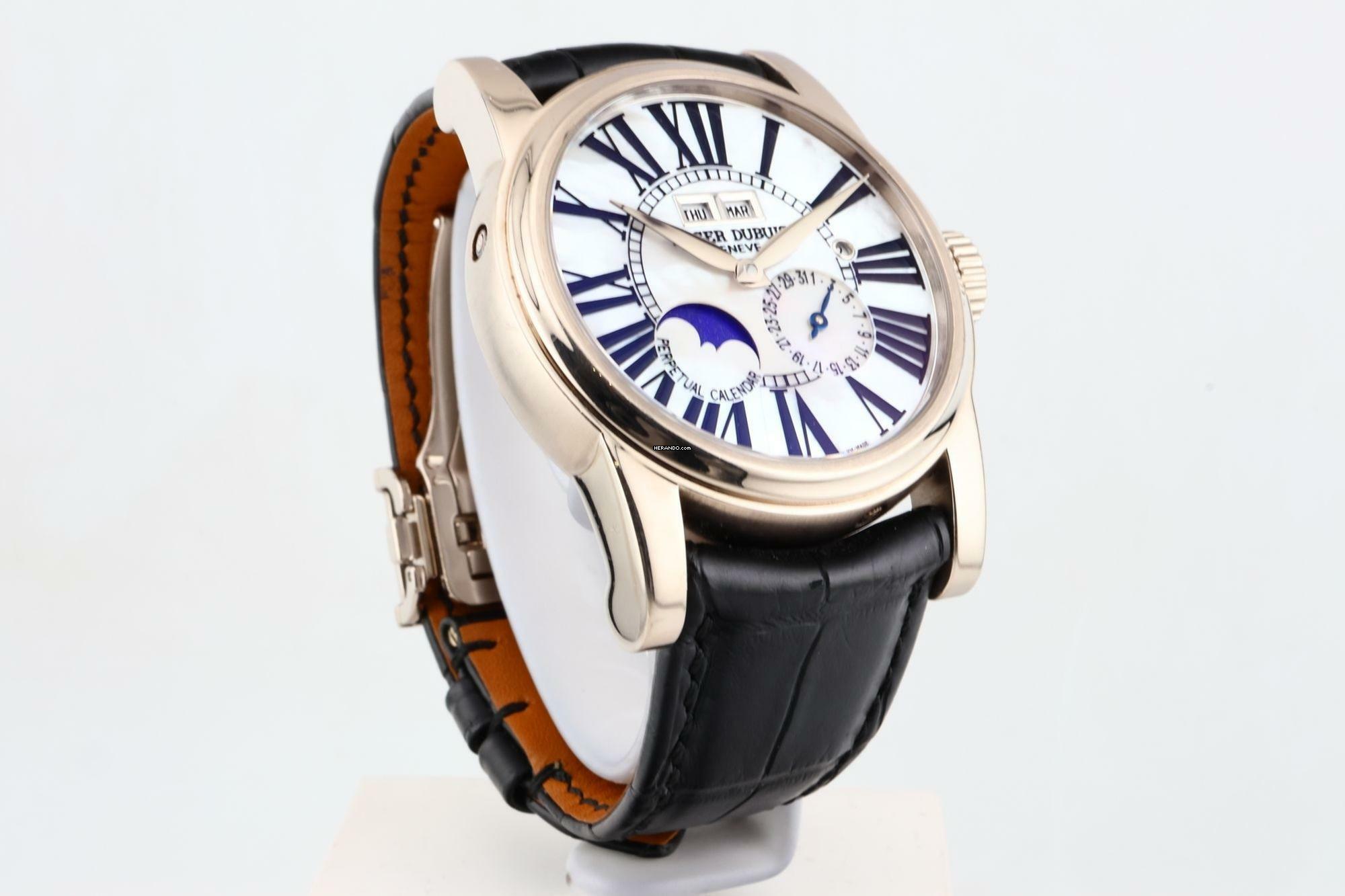 Thumbnail von Roger Dubuis Hommage Perpetual Calendar in 18k White Gold with MOP Dial - RD Service Papers - HO43 1439 0