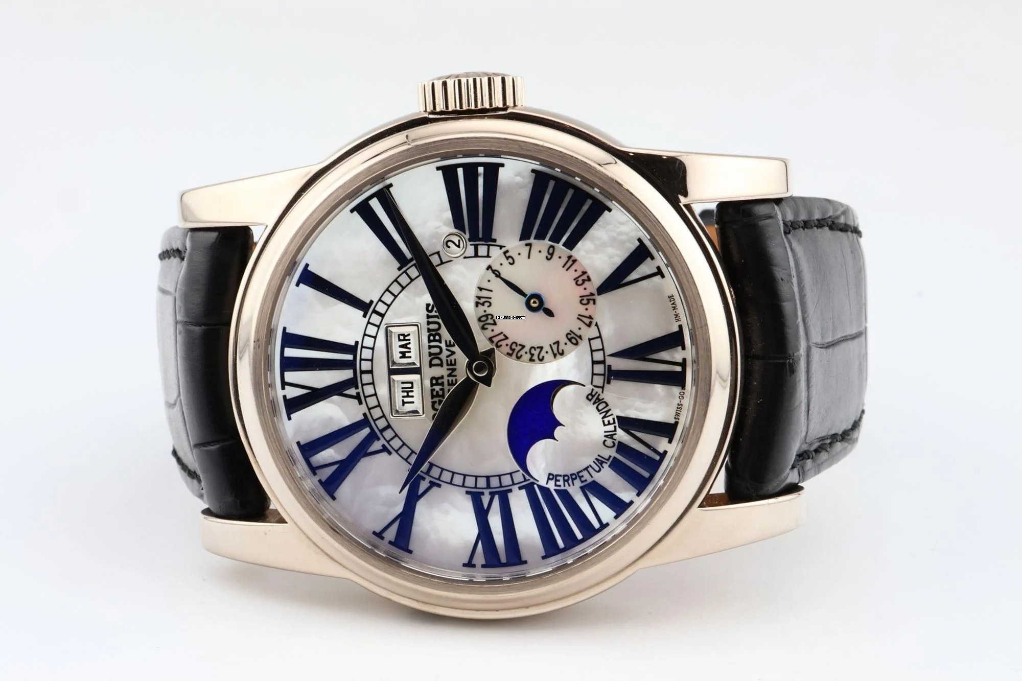 Thumbnail von Roger Dubuis Hommage Perpetual Calendar in 18k White Gold with MOP Dial - RD Service Papers - HO43 1439 0