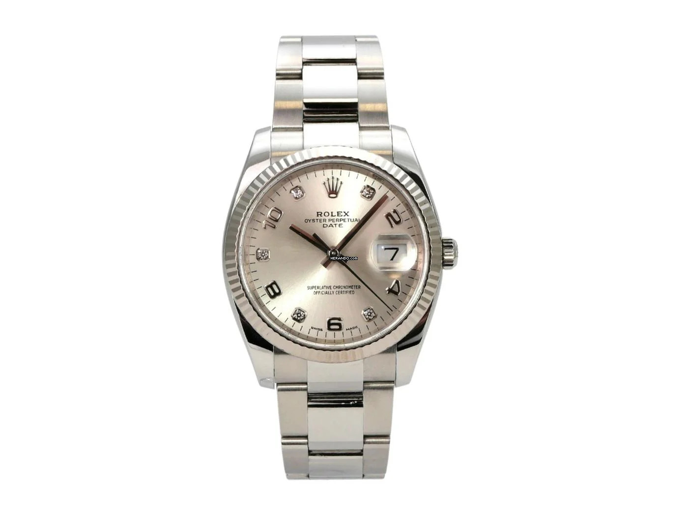 Rolex Oyster Perpetual Date 115234 Argento Diamanti