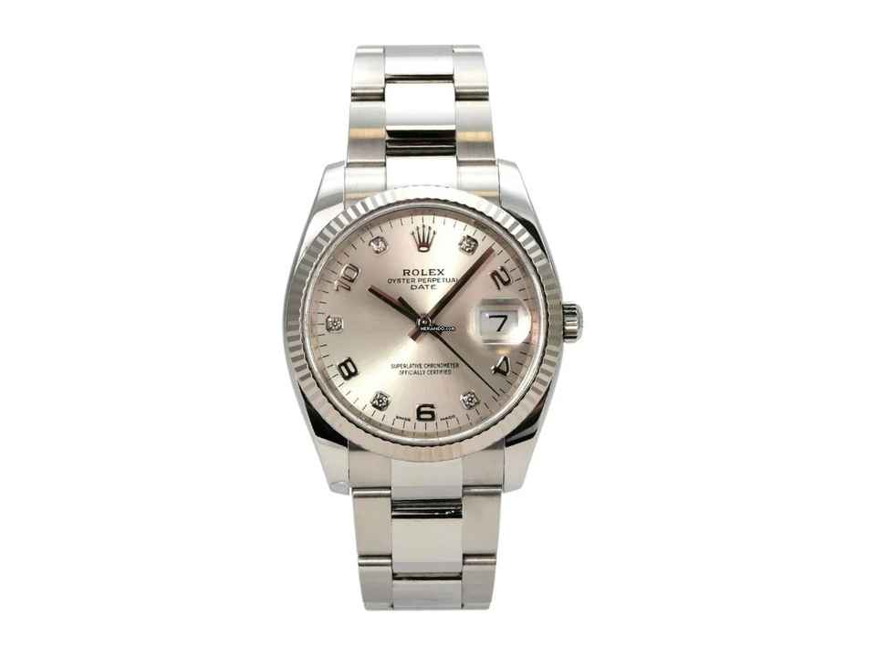 Rolex Oyster Perpetual Date 115234 stříbrný diamant