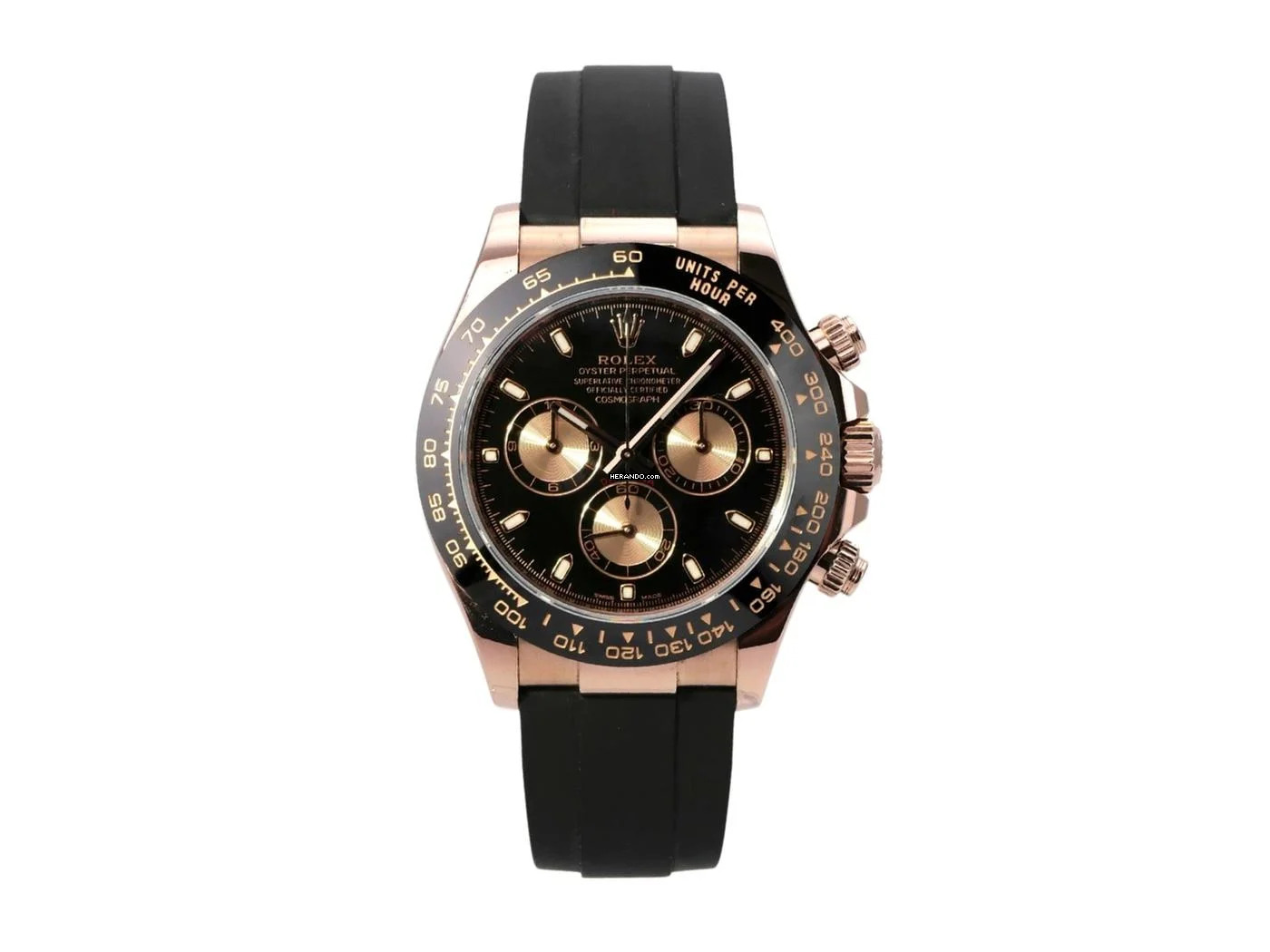  Rolex Daytona Cosmograph Daytona Everose-Gold / Oysterflex Ref. 116515LN Schwarz 