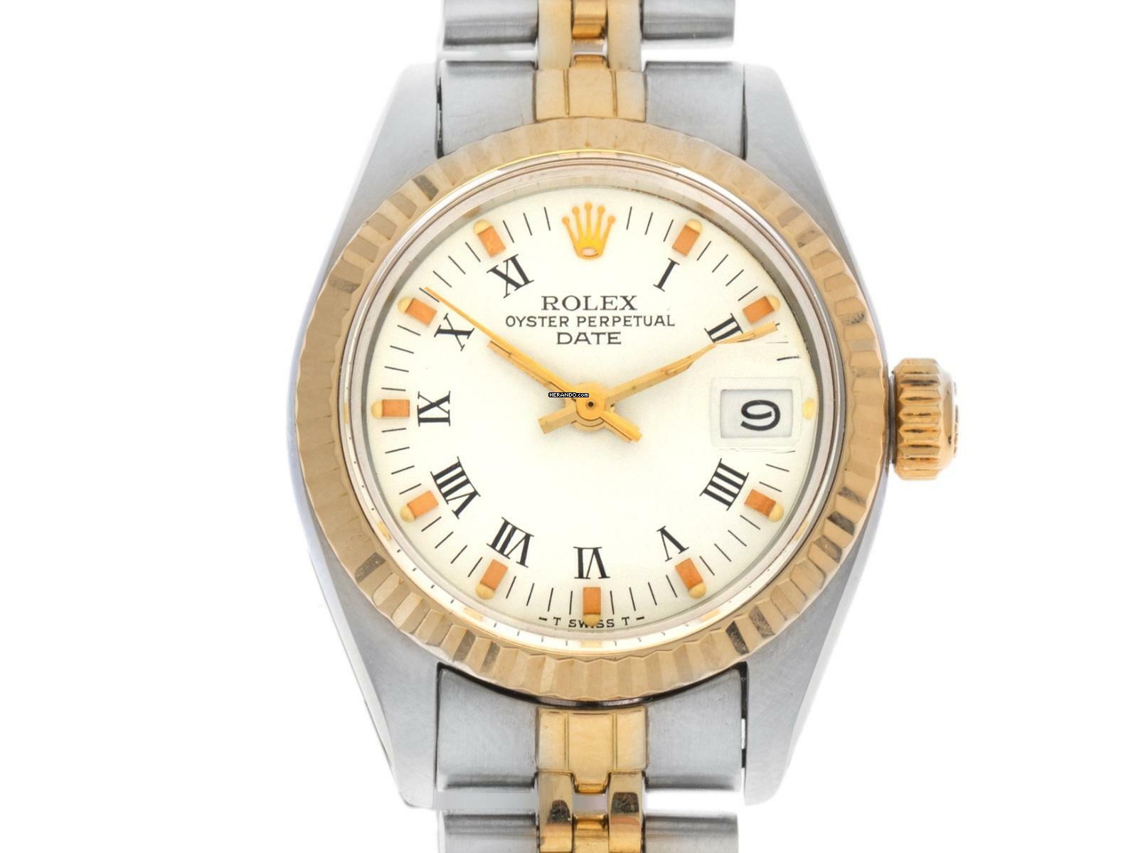  Rolex Oyster Perpetual Lady Date Ref.6917 1977 Box&Beschreibung sehr gut Vintage Oyster Perpetual Date Lady open 6/9 