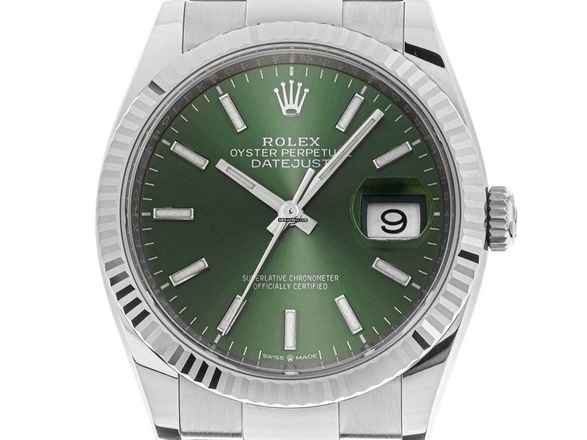  Rolex Datejust 36 Ref.126234 2024 Full Set wie Neu Datejust Stahl 18kt Weißgold Green Dial 