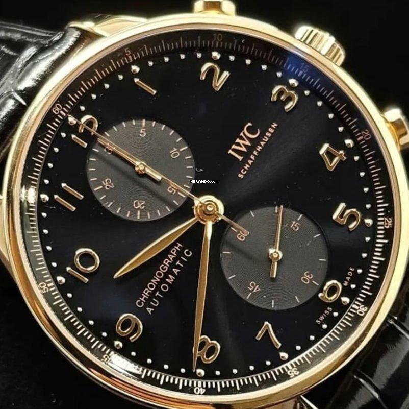 IWC Portugieser Chronograph Schwarz NEU VOLLE SET