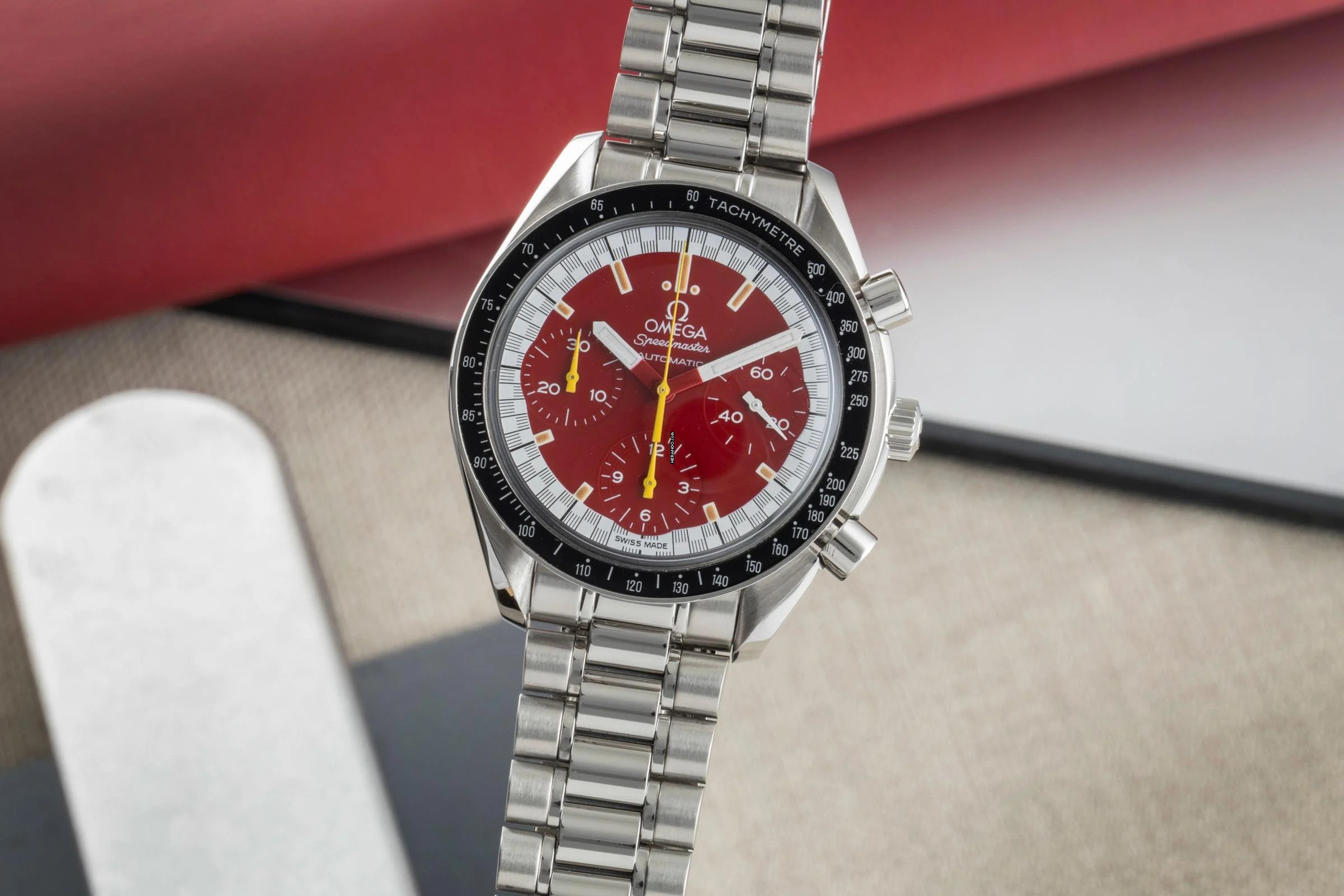  Omega Speedmaster Reduced Michael Schumacher Chronograph Ref. 3510.61.00 B&P 