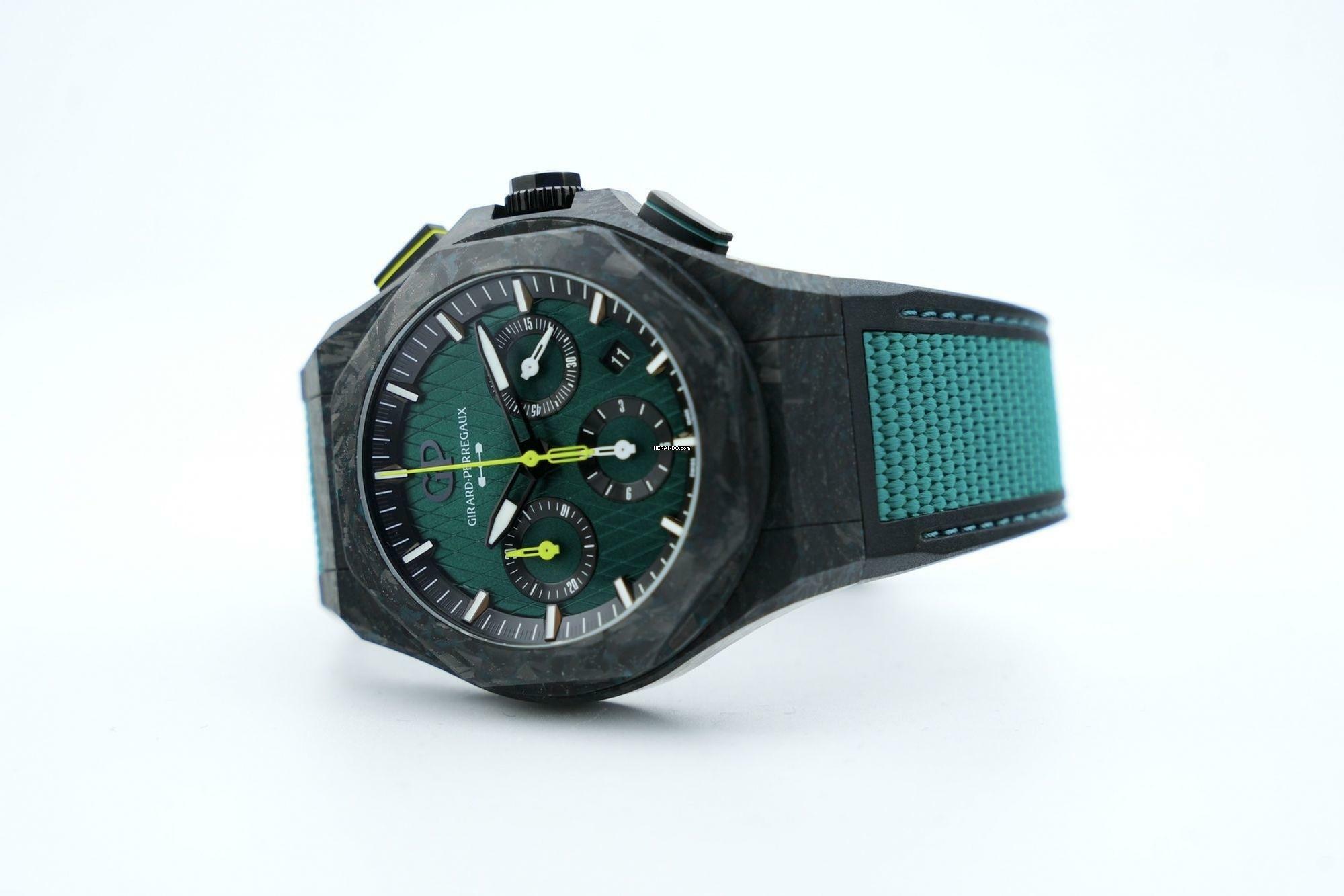 Thumbnail von Girard Perregaux Laureato Absolute Chronograph Aston Martin F1 Edition - Limited To 306 Pieces - Carbon Case - 24 Months Warranty 81060-41-3071-1CX