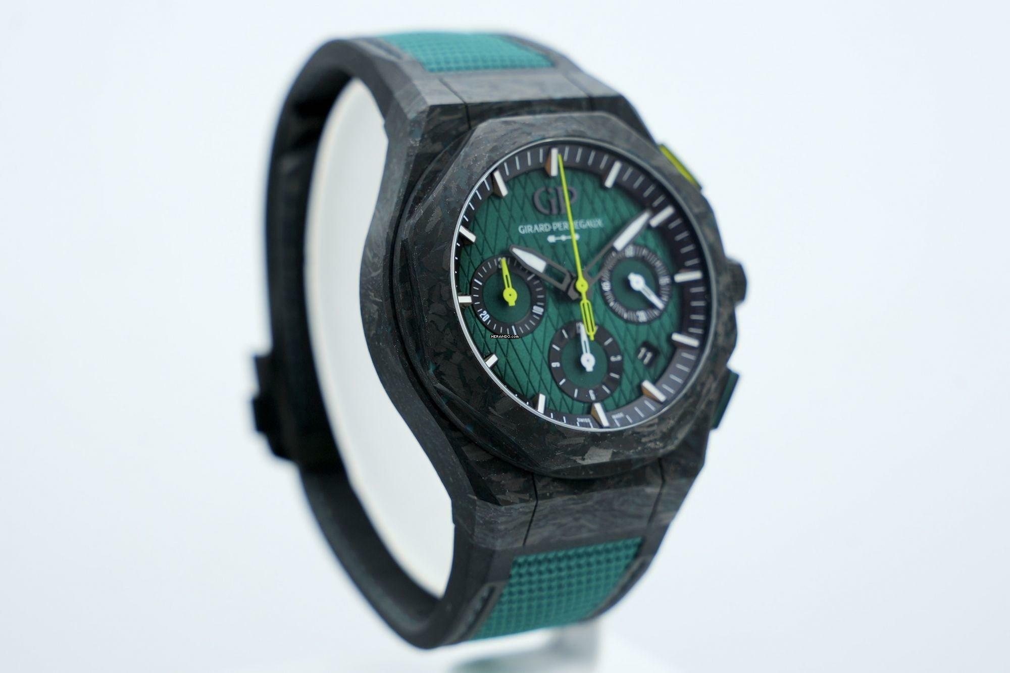 Thumbnail von Girard Perregaux Laureato Absolute Chronograph Aston Martin F1 Edition - Limited To 306 Pieces - Carbon Case - 24 Months Warranty 81060-41-3071-1CX