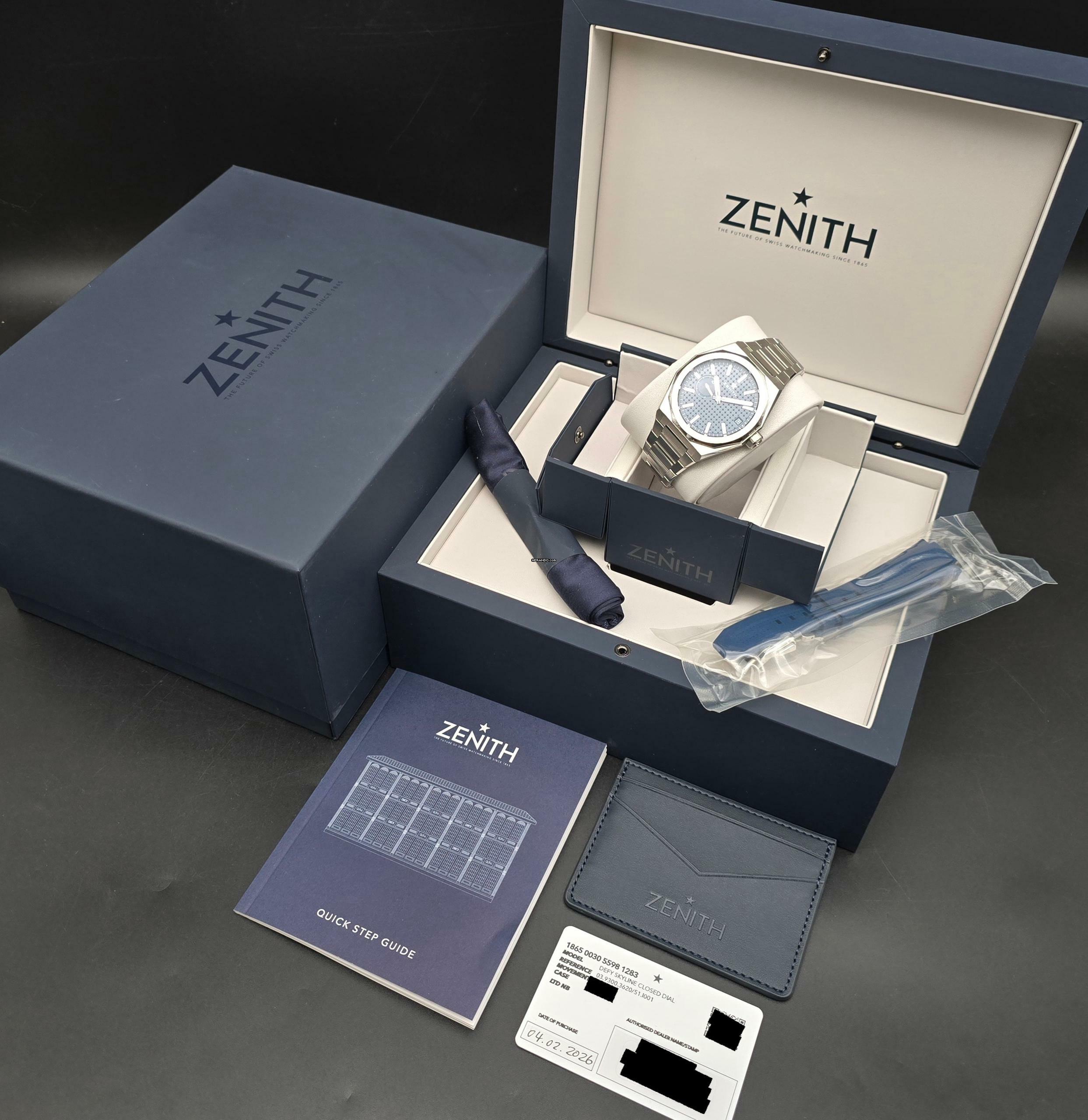 Thumbnail von Zenith Defy Skyline 41mm 03.9300.3620/51.I001 Blue Dial Unworn/New Condition Full Set 2-2026