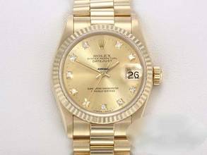 Thumbnail von Rolex Datejust 31 31mm Medium Gelbgold 750 Diamanten Automatik 18kt Yellow Gold Damen President-band Chronometer Oyster
