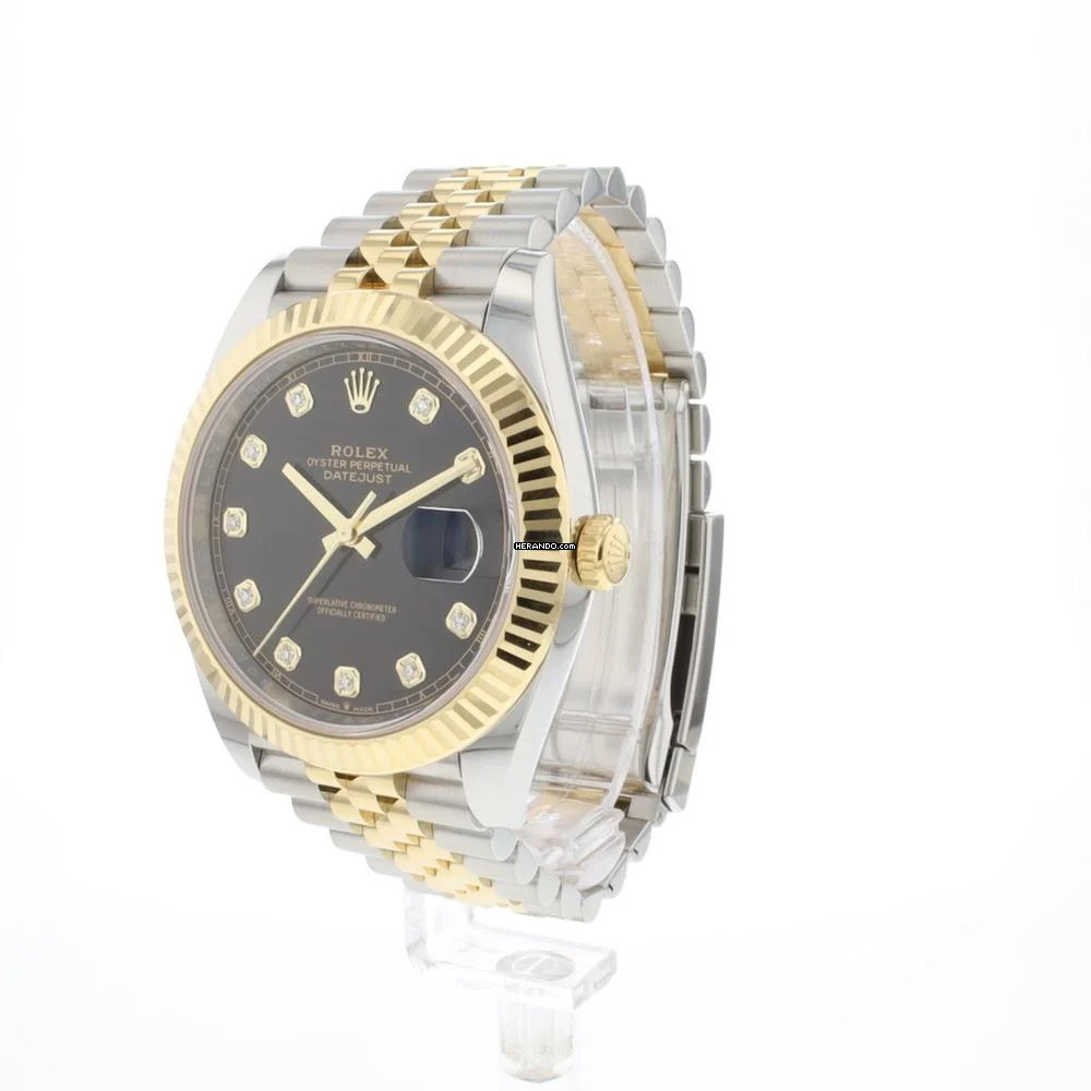  Rolex Datejust 41 Steel Gold Jubilee Black Diamond Dial 
