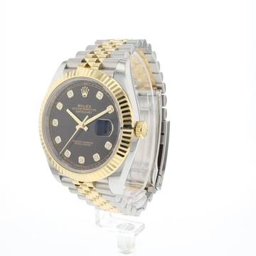  Rolex Datejust 41 Steel Gold Jubilee Black Diamond Dial 