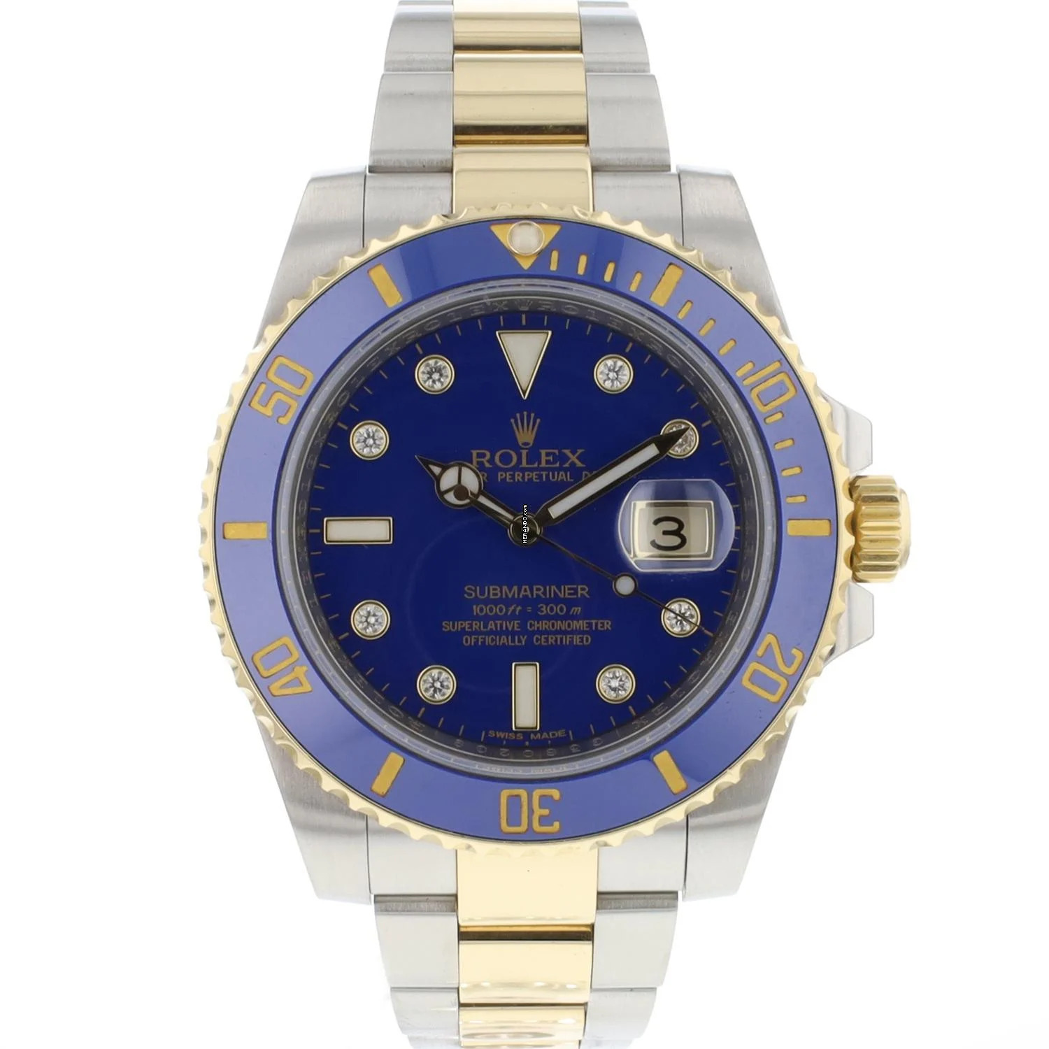 Thumbnail von Rolex Submariner Date Steel/Gold Blue Diamond Dial