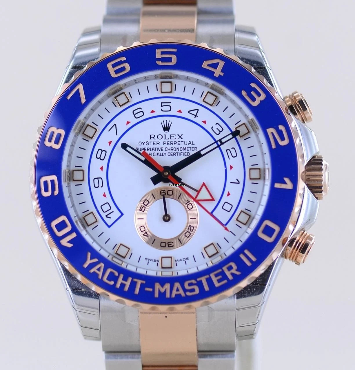Rolex Yacht-Master II Stahl Everosé Gold Herrenuhr 44 mm white NOS B+P