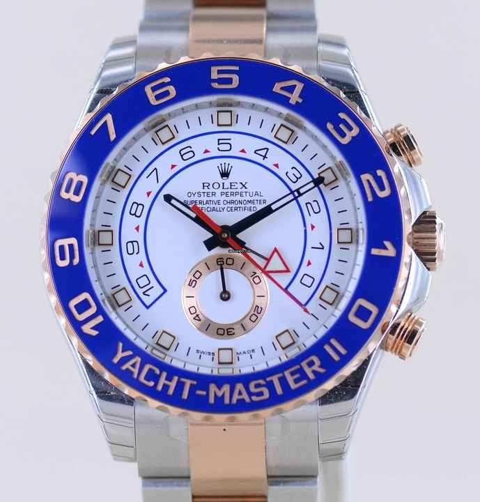  Rolex Yacht-Master II Stahl Everosé Gold Herrenuhr 44 mm white NOS B+P 