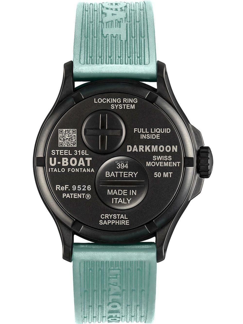 Thumbnail von U-Boat 9526/B Darkmoon Aqua IPB Herrenuhr 44mm 5ATM