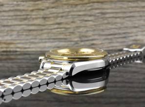 Thumbnail von Omega Speedmaster Date 39 Automatik TIP TOP VINTAGE Stahl / Gold langes Armband