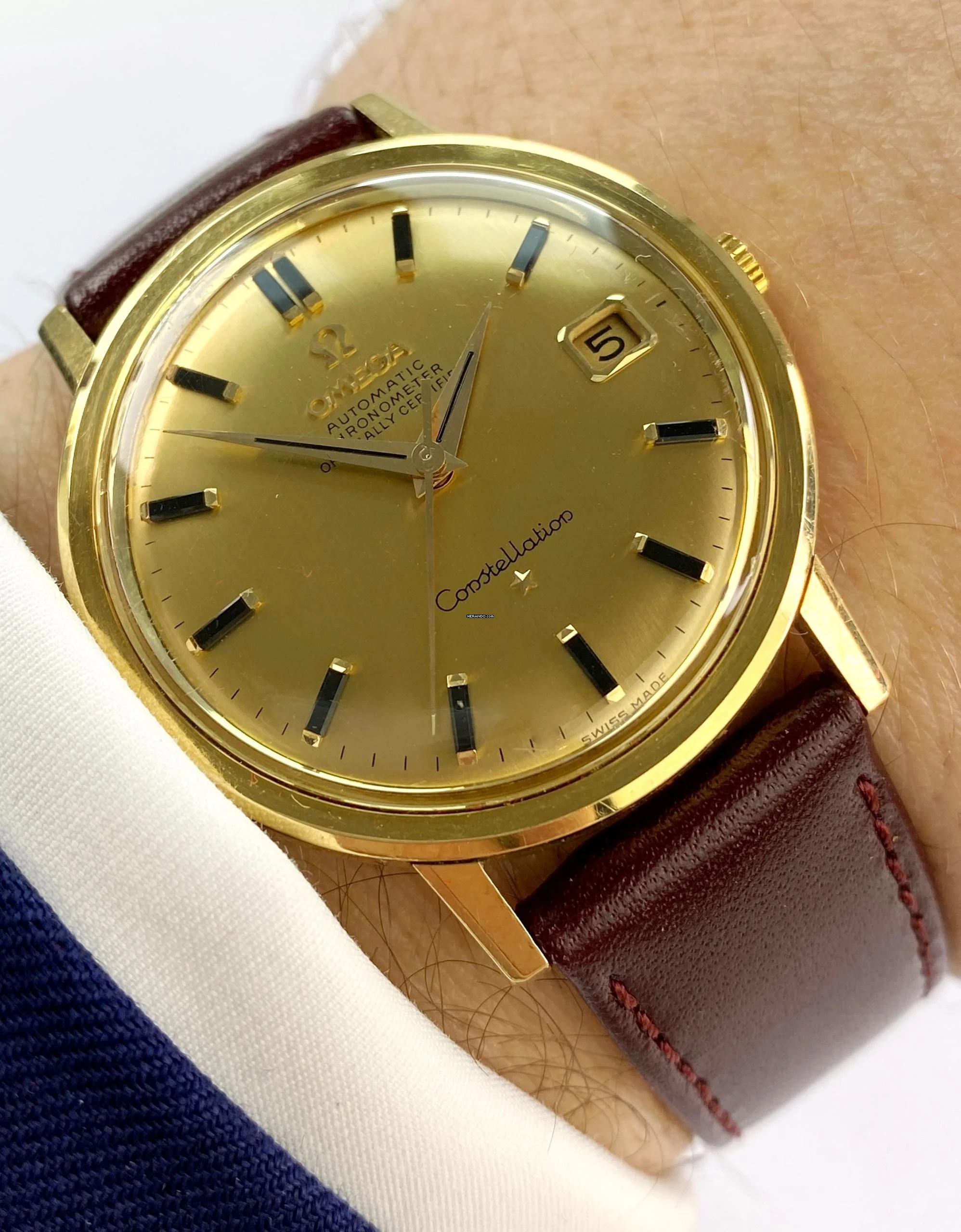 Omega Constellation Solid Gold Vollgold De Luxe Vintage Automatic Automatik ref 168004 168004