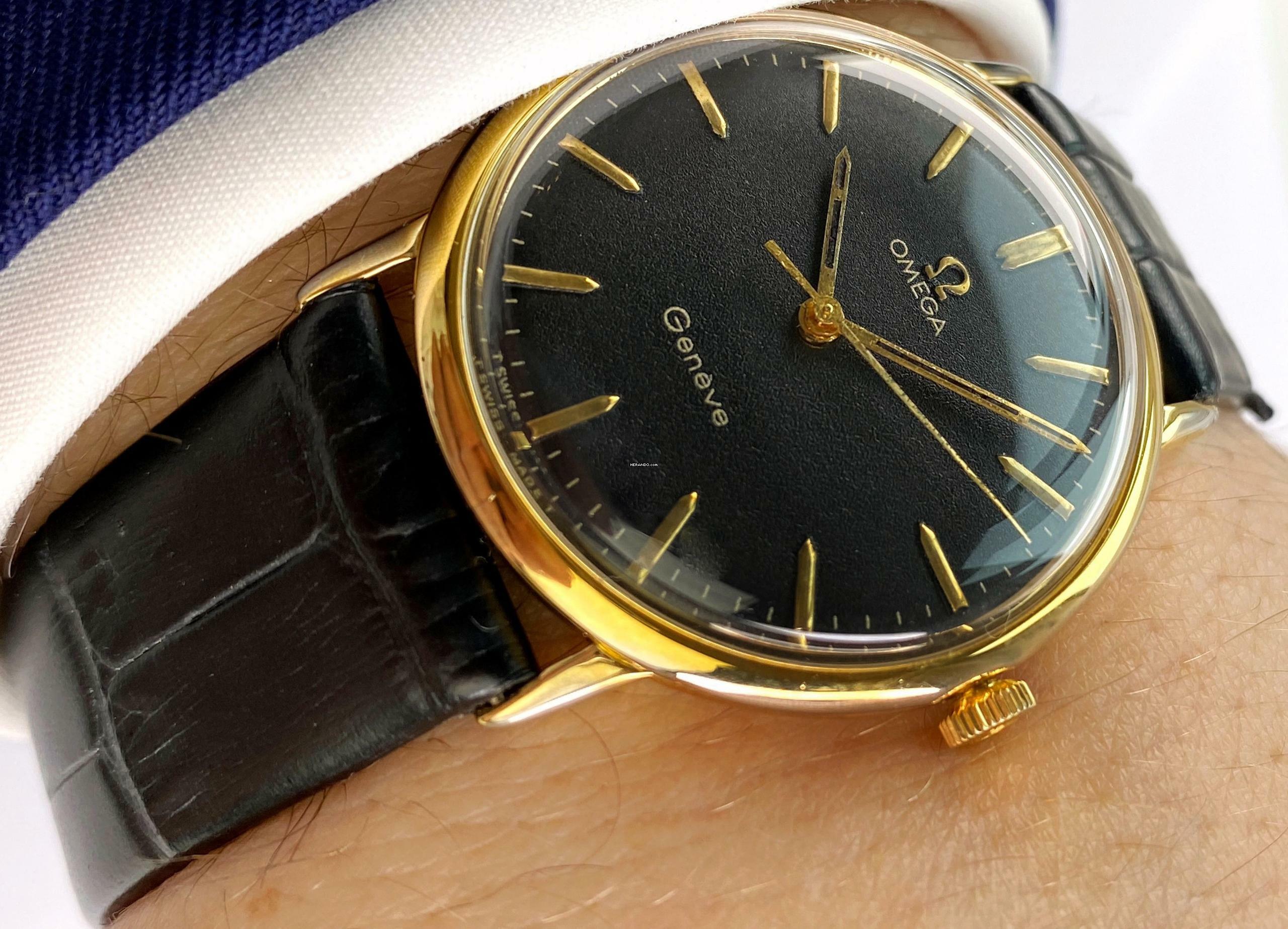 Omega Genève Serviced Geneve Vintage Black Restored Dial 131019 131019