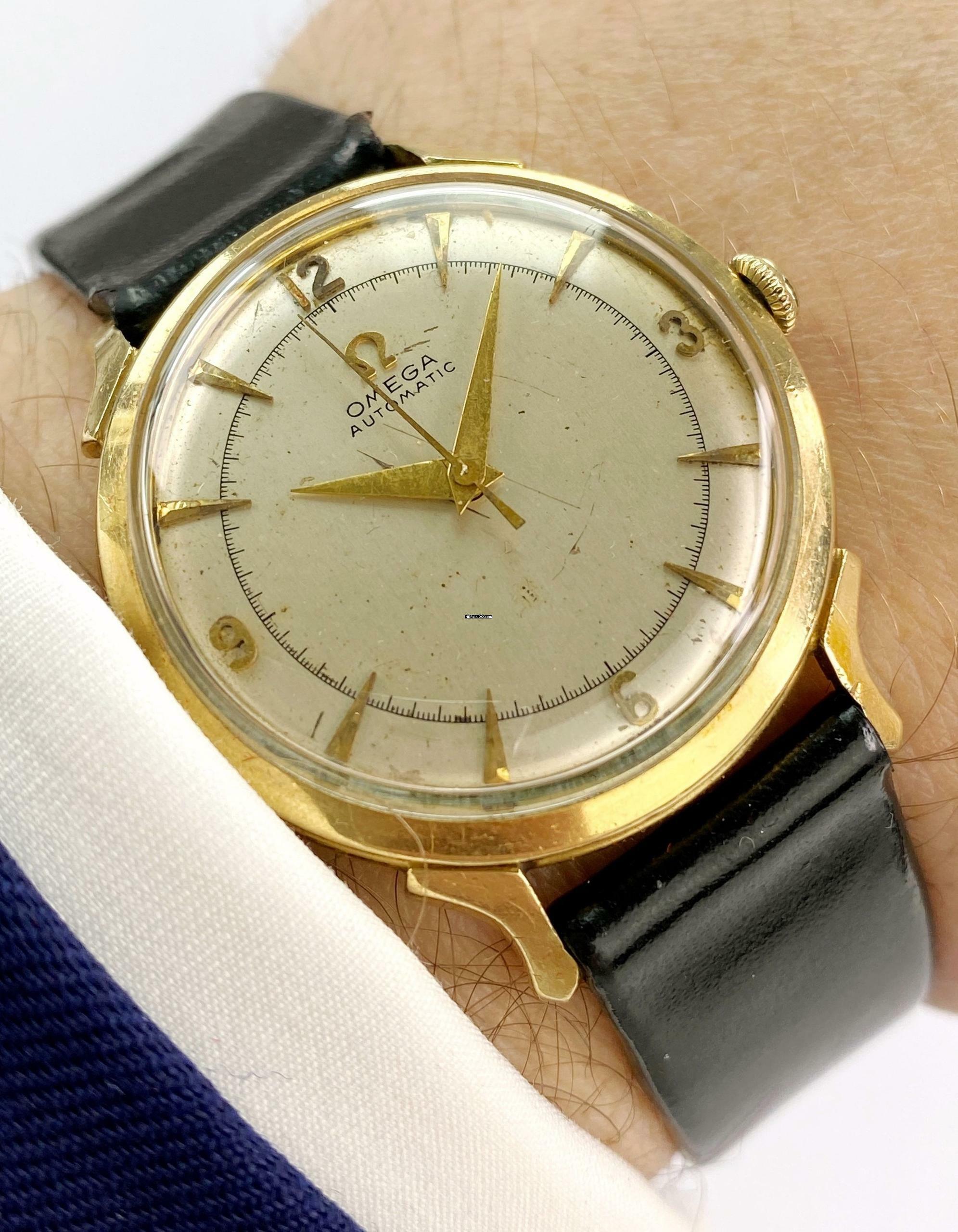  Omega Bumper Gold Plated 33mm Vintage Automatik Automatic Bumper 6239 