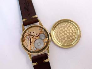 Thumbnail von Omega Classic Vintage KFOF Solid Rose Gold 14ct Vollgold Black Restored Dial
