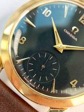 Thumbnail von Omega Classic Vintage KFOF Solid Rose Gold 14ct Vollgold Black Restored Dial