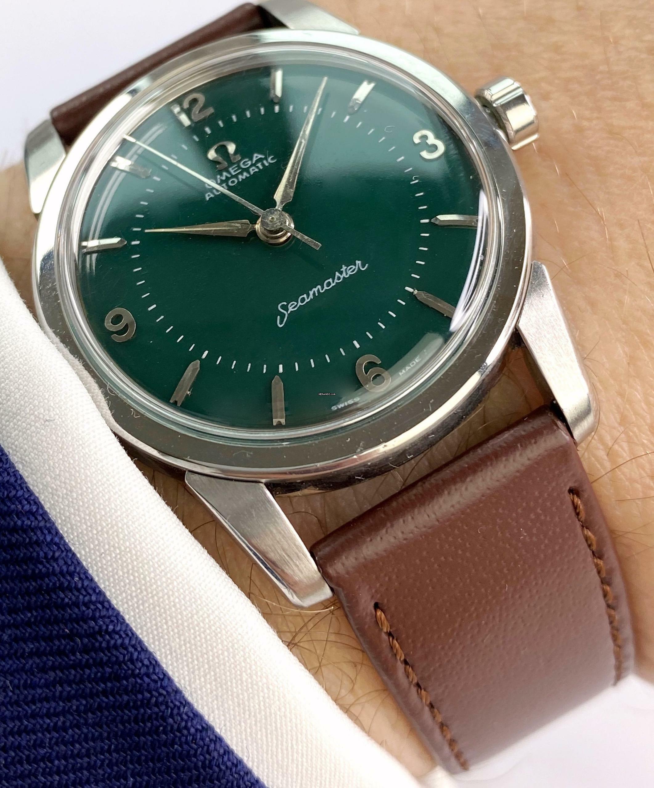 Omega Seamaster Custom Green Dial Seamaster Vintage Automatic Automatik ref 2846 Fat Lugs 2846