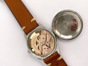 Thumbnail von Omega Genève Serviced Geneve Vintage Automatic Automatik ref 165041 Black Dial Red Hand 165041