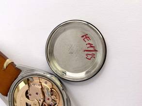 Thumbnail von Omega Genève Serviced Geneve Vintage Automatic Automatik ref 165041 Black Dial Red Hand 165041