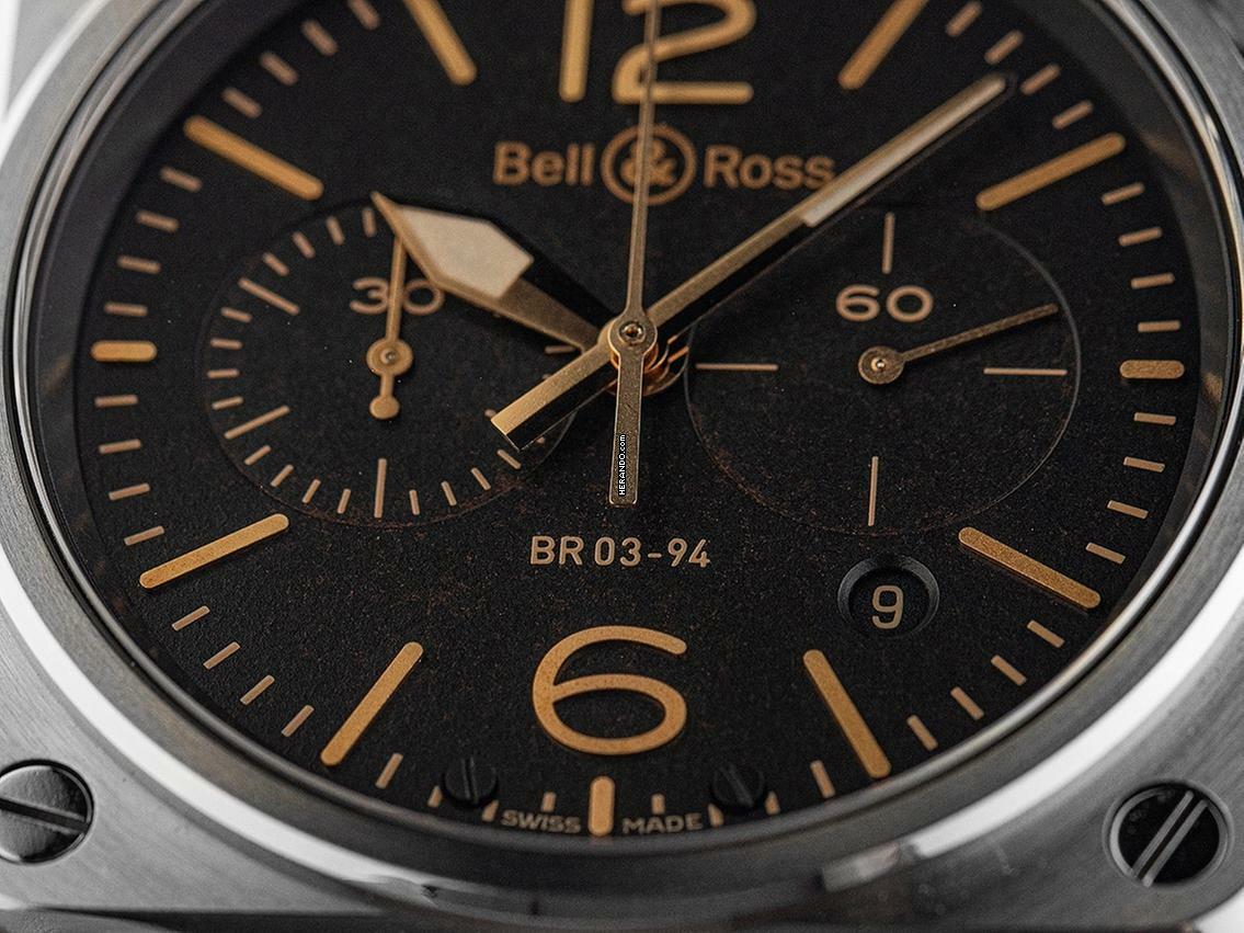 Thumbnail von Bell & Ross BR 03-94 Chronographe Aviation BR 03-94 Golden Heritage Ref.BR0394-ST-G-HE/SCA 2020 Full Set wie Neu Vintage Aviation BR 03-94 Golden Heritage