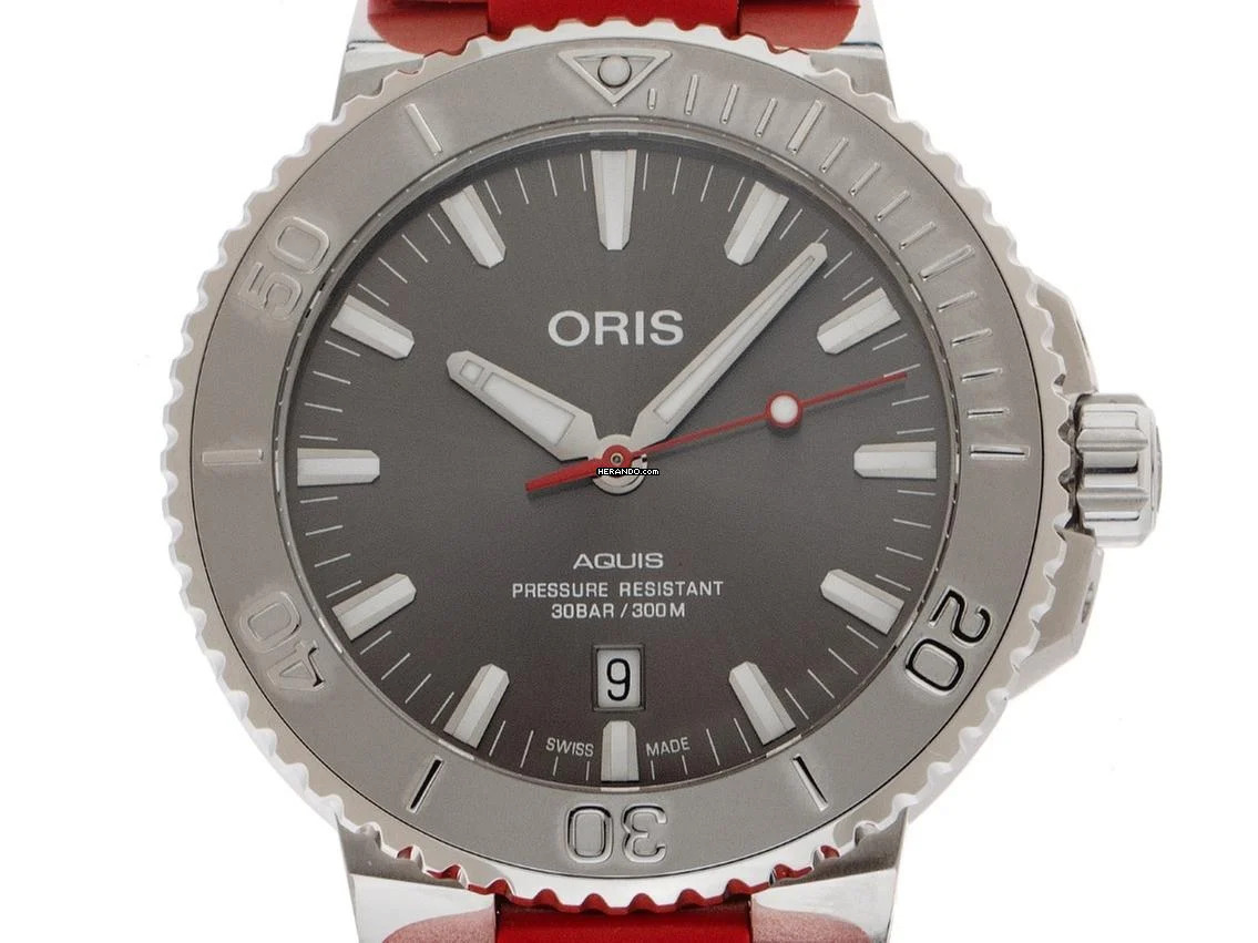  Oris Aquis Date Ref.01 733 77304153 2022 Full Set wie Neu Vintage Aquis Date Kautschuk Faltschließe 