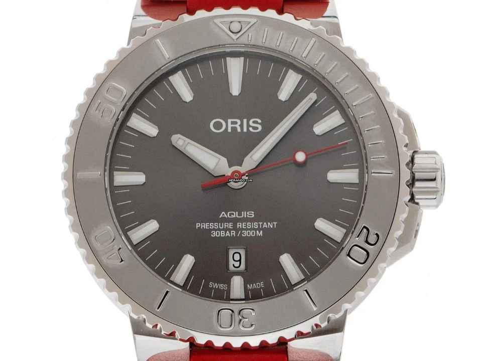  Oris Aquis Date Ref.01 733 77304153 2022 Full Set wie Neu Vintage Aquis Date Kautschuk Faltschließe 