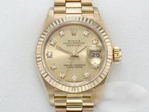 Thumbnail von Rolex Lady-Datejust Gelbgold 750 Diamanten Automatik 18kt Yellow Gold Damen President-band Chronometer Oyster
