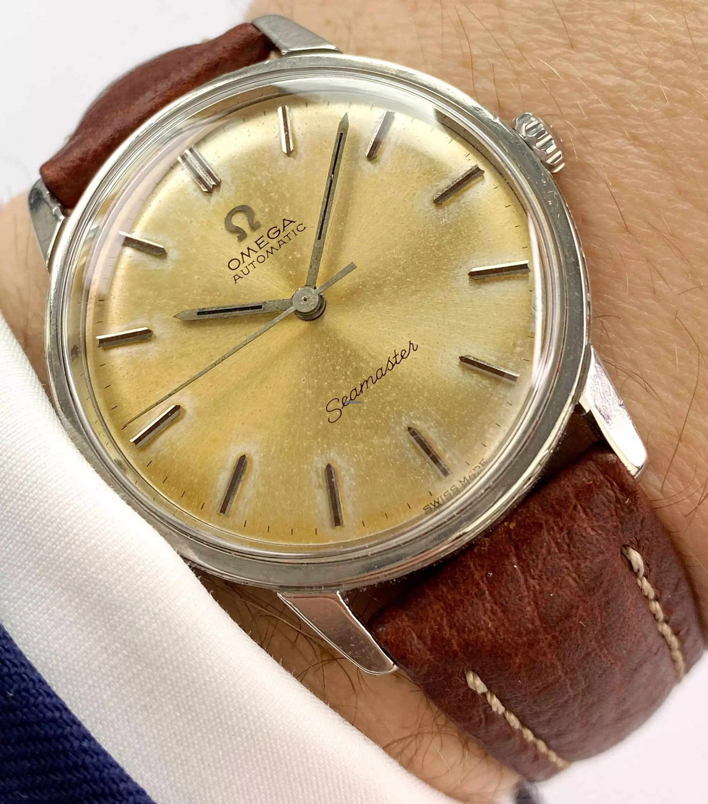  Omega Seamaster Serviced Seamaster Vintage Automatic Automatik ref 165.002 Cream Dial 165002 