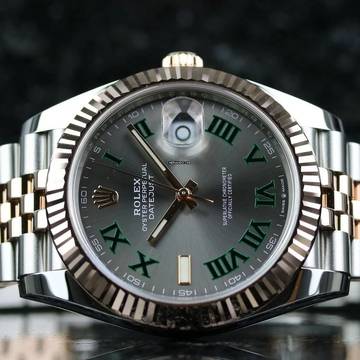 Rolex Datejust 41 Steel Rosé - Wimbledon - like New - Fullset - 02/2021