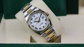 Thumbnail von Rolex Datejust 36 Steel Gold - White Roman - New - Fullset - 12/2025