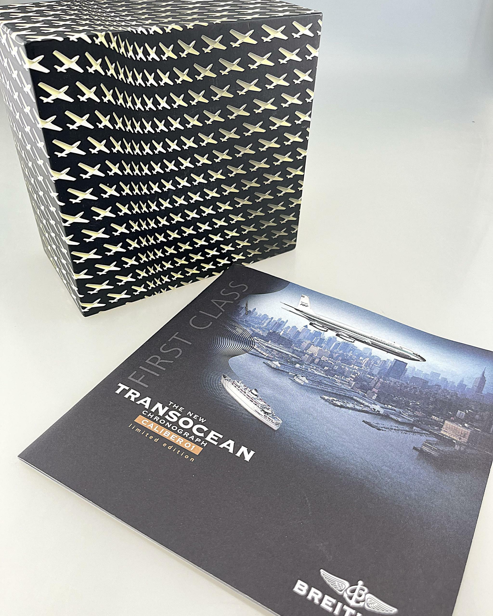 Thumbnail von Breitling Transocean Chronograph Caliber 01 limited Edition XXXX/2000 Ref. AB0151-018 Stahl Stahl Full Set NOS ungetragen (teilverklebt) EK 06/2011 Erstbesitz