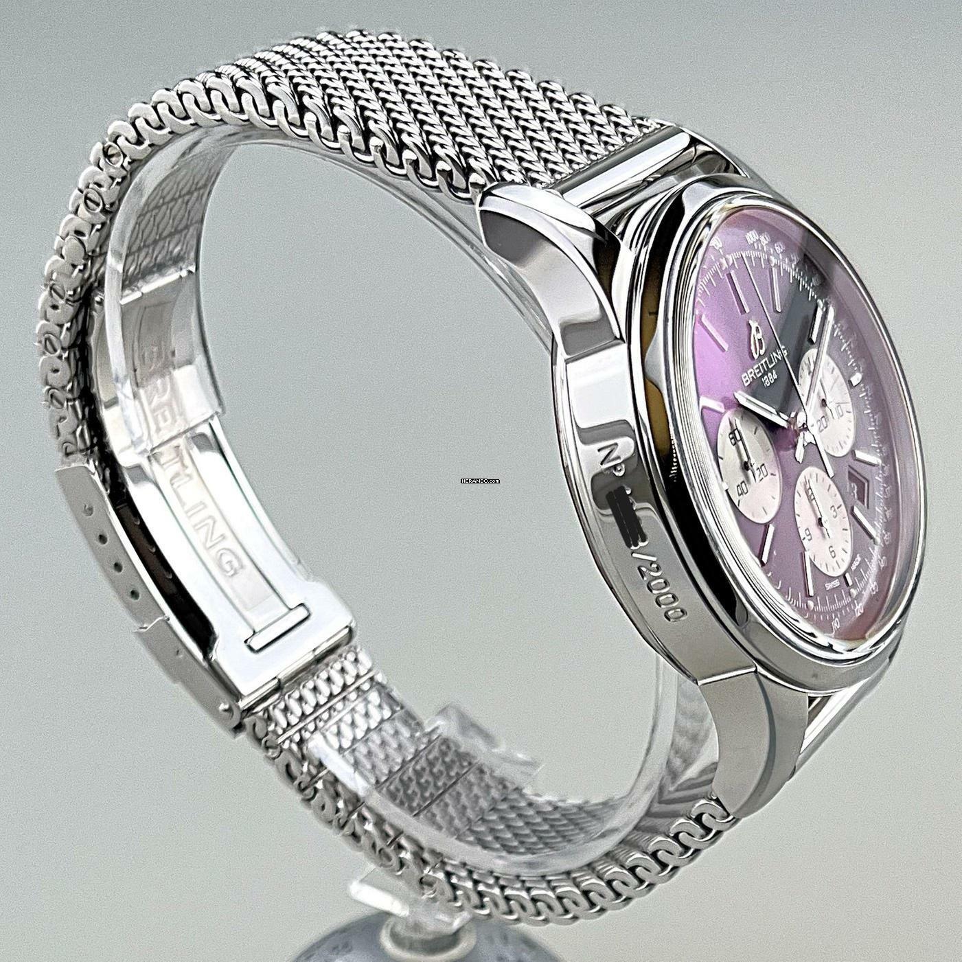 Thumbnail von Breitling Transocean Chronograph Caliber 01 limited Edition XXXX/2000 Ref. AB0151-018 Stahl Stahl Full Set NOS ungetragen (teilverklebt) EK 06/2011 Erstbesitz