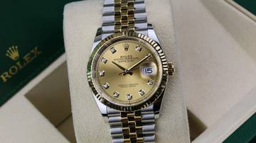 Thumbnail von Rolex Datejust 36 Steel Gold - Champagne Diamond - like New - Fullset - 2023