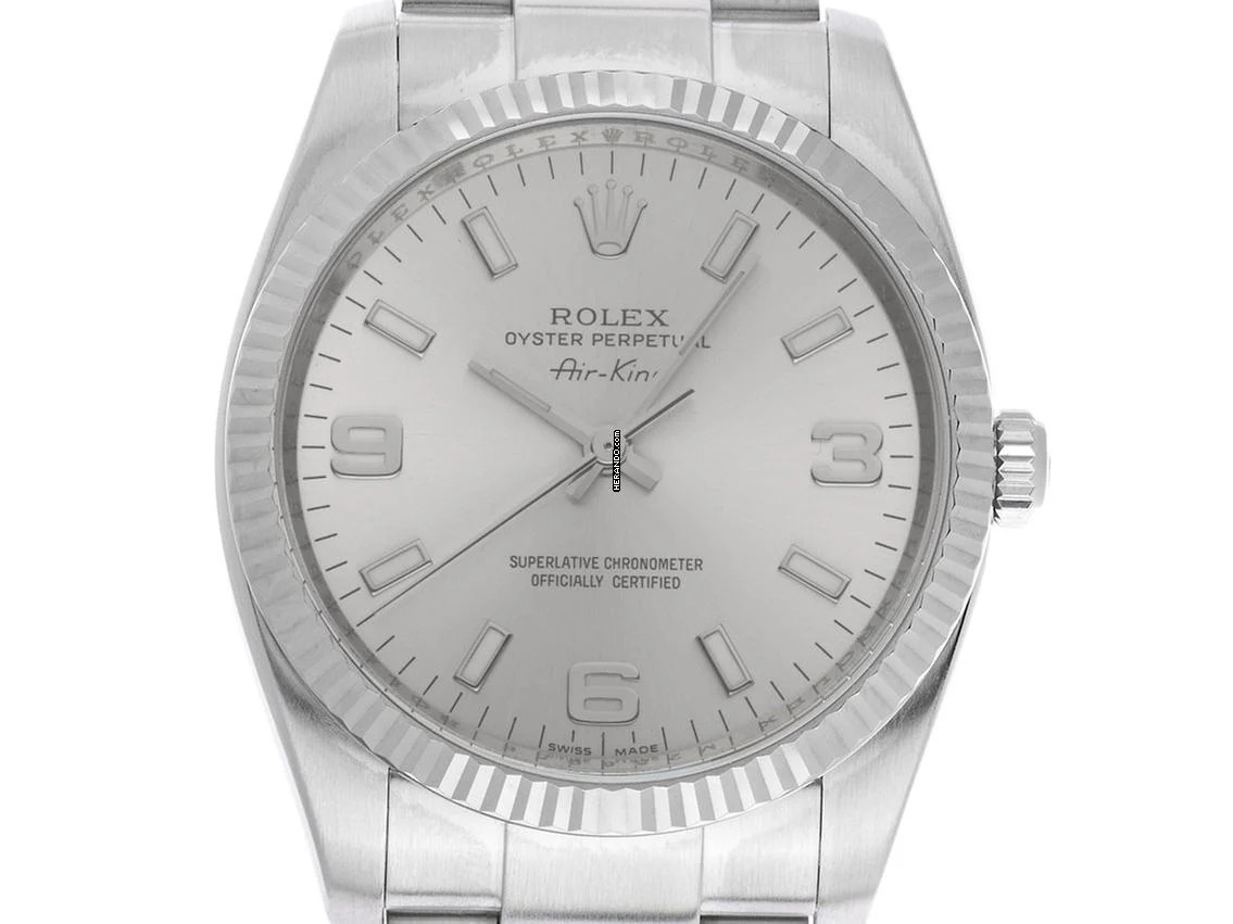  Rolex Air King Ref.114234 2007 Full Set wie Neu Vintage Air King Stahl 18kt Weißgold 