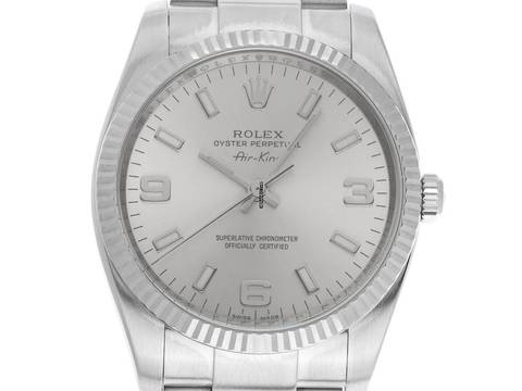  Rolex Air King Ref.114234 2007 Full Set wie Neu Vintage Air King Stahl 18kt Weißgold 