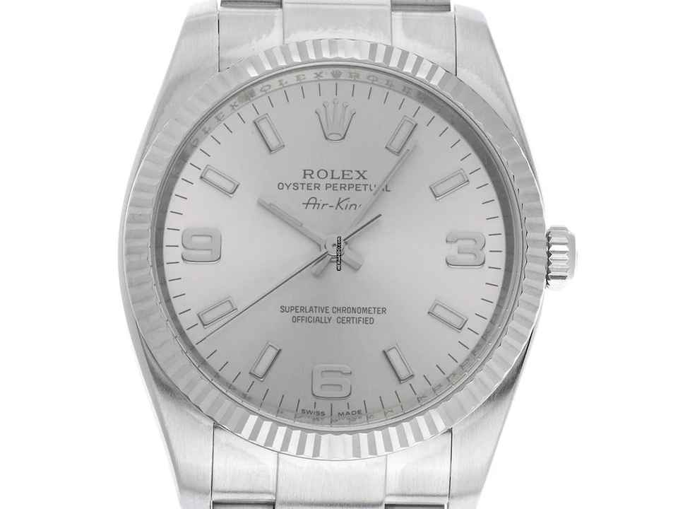  Rolex Air King Ref.114234 2007 Full Set wie Neu Vintage Air King Stahl 18kt Weißgold 