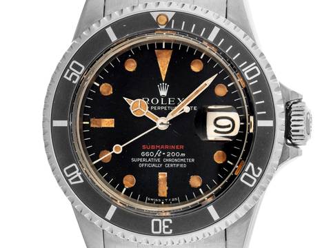  Rolex Submariner Date Redline Ref.1680 1970 Full Set Original Unpoliert Submariner Date Redline Ghost Bezel flat 4 kissing 4 open 6/9 