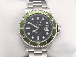 Thumbnail von Rolex Submariner Date 16610lv Stahl Automatik Taucheruhr Edelstahl Grün Green Stainless Steel Oyster-band Chronometer Black Dial
