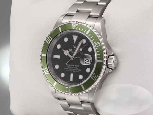  Rolex Submariner Date 16610lv Stahl Automatik Taucheruhr Edelstahl Grün Green Stainless Steel Oyster-band Chronometer Black Dial 