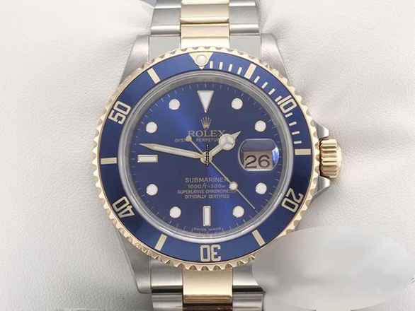  Rolex Submariner Date 16613 T Stahl Gelbgold 750 2008 Automatik Stainless Steel 18kt Yellow Gold Oyster-band Chronometer Blue Dial 