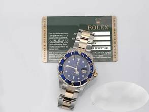 Thumbnail von Rolex Submariner Date 16613 T Stahl Gelbgold 750 2008 Automatik Stainless Steel 18kt Yellow Gold Oyster-band Chronometer Blue Dial